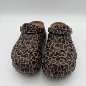 Crocs Bae Animal Print Platform Clog Leopard Women’s 8